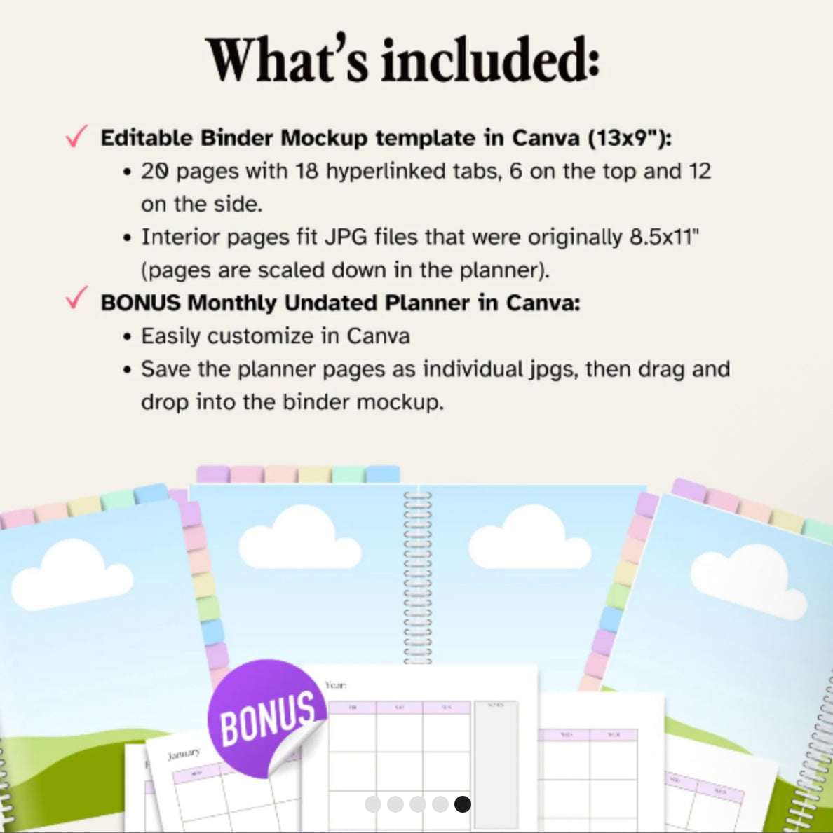 Digital Planner Template Editable Canva Mockup