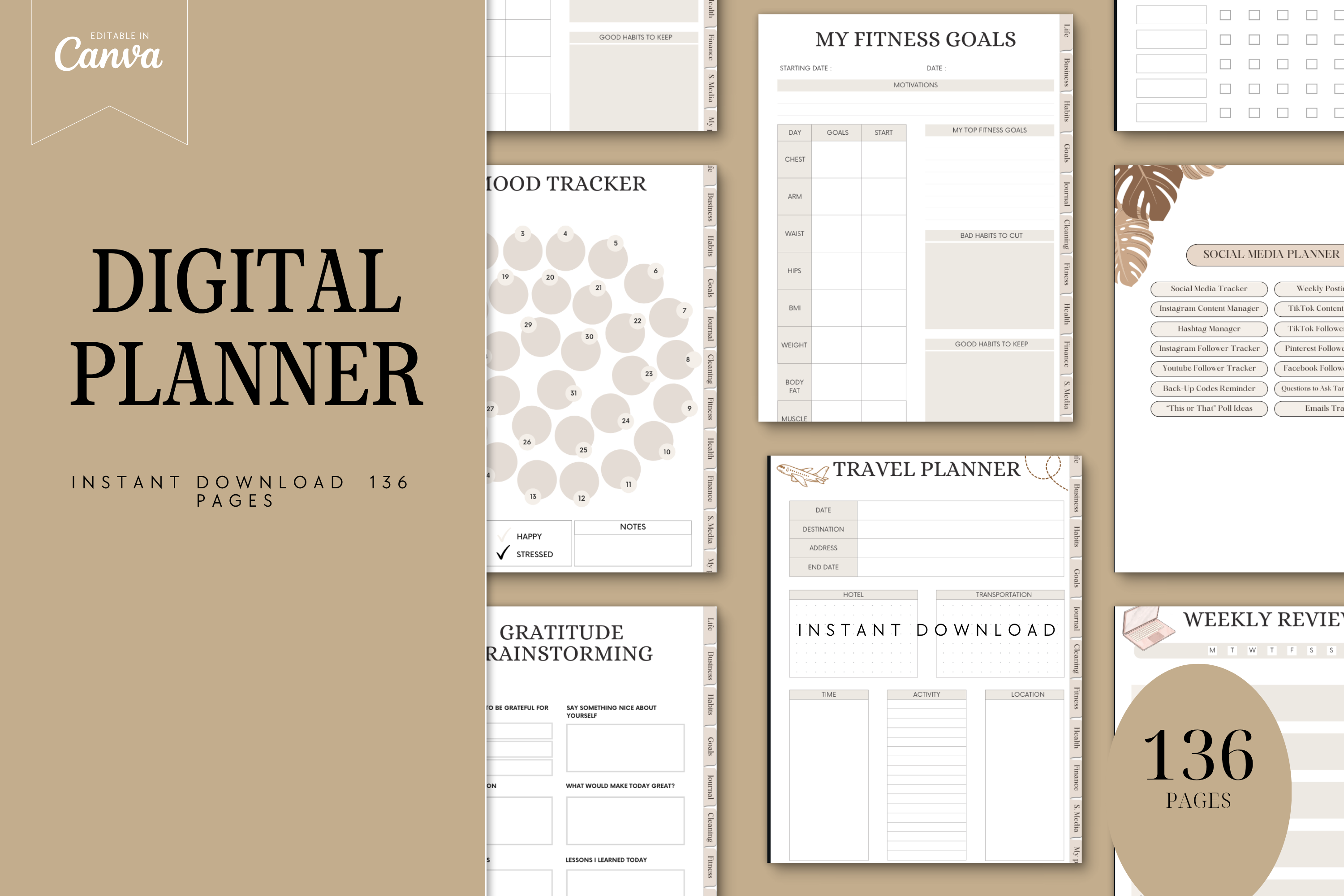 That Girl Hyperlinked Digital Planner _ PLR