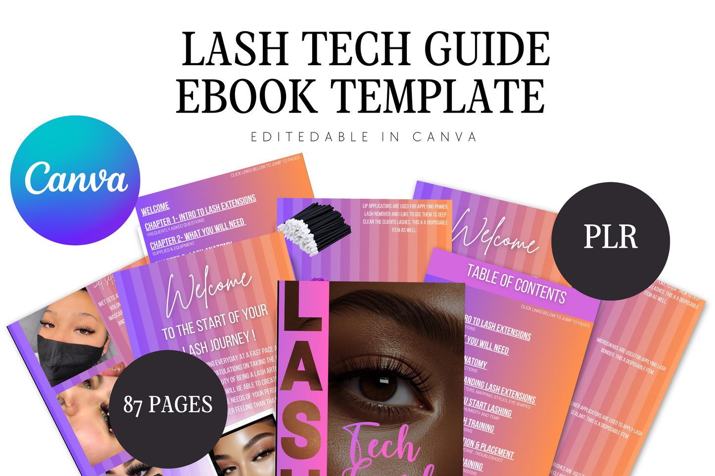 Lash Tech Training E-book | Editable Lash Tech Course Guide - PLR