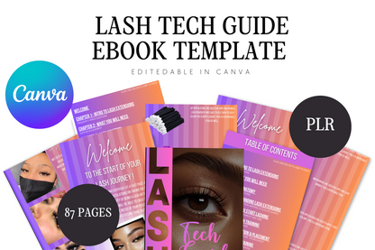 Lash Tech Training E-book | Editable Lash Tech Course Guide - PLR