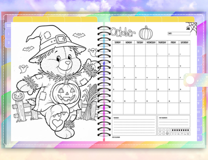 2026 Care Bears Coloring Planner - PLR