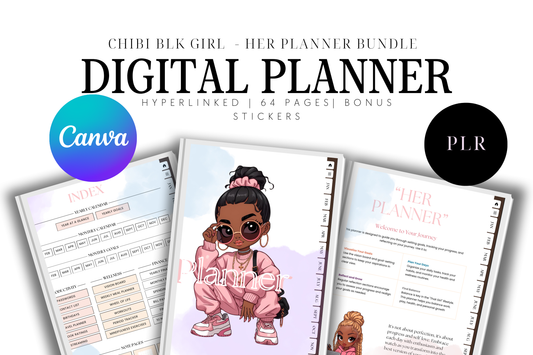 Blk Girl Her Planner Bundle - PLR
