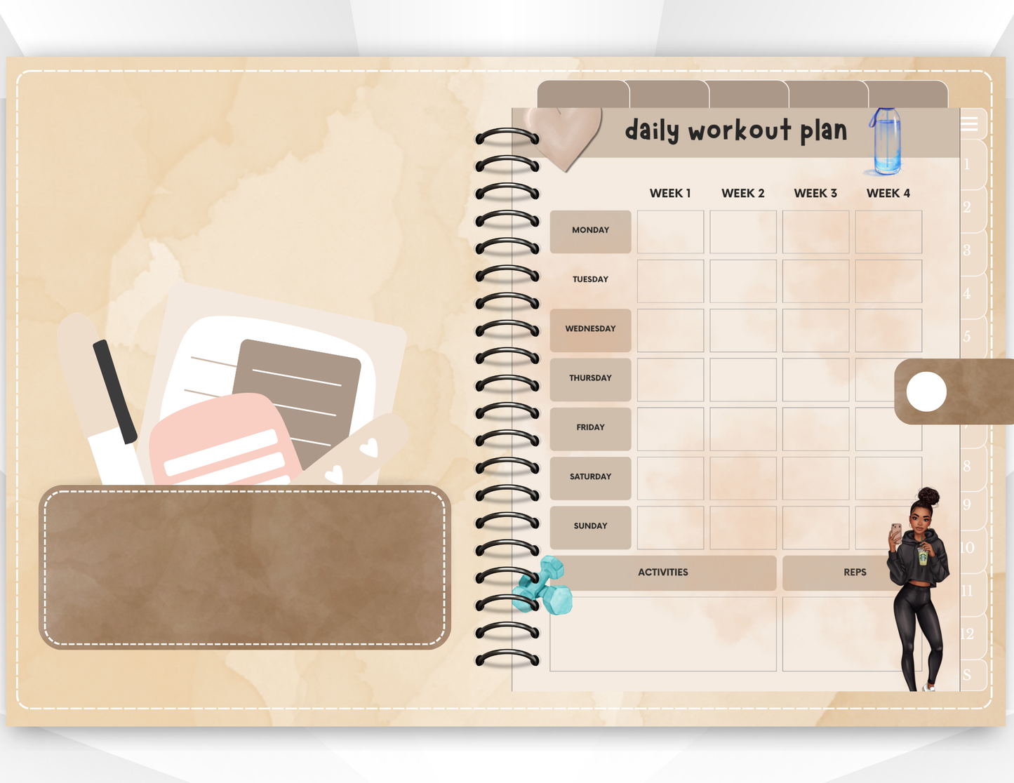 Fitness Planner, Weight Loss Journal | PLR