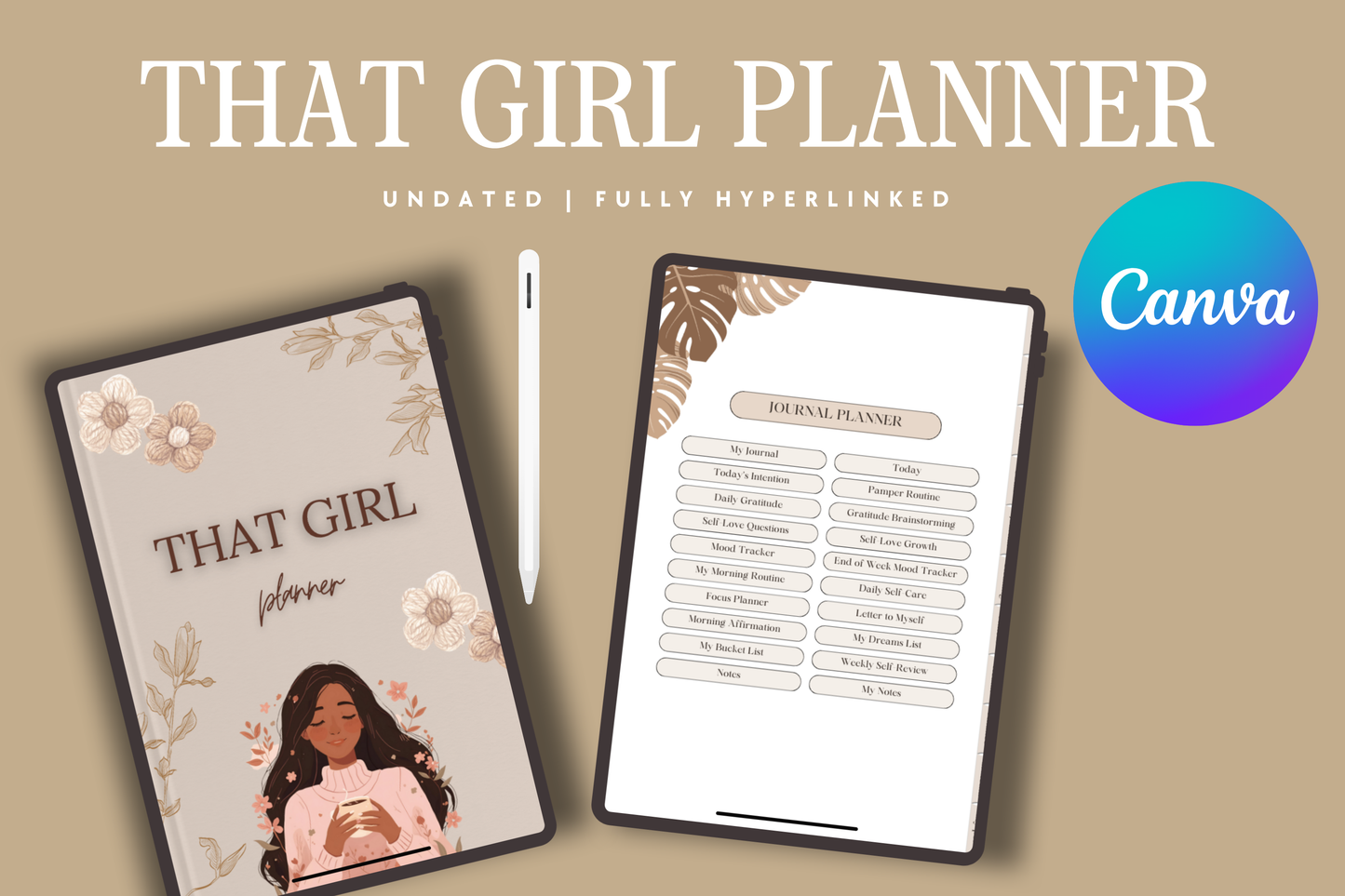 That Girl Hyperlinked Digital Planner _ PLR